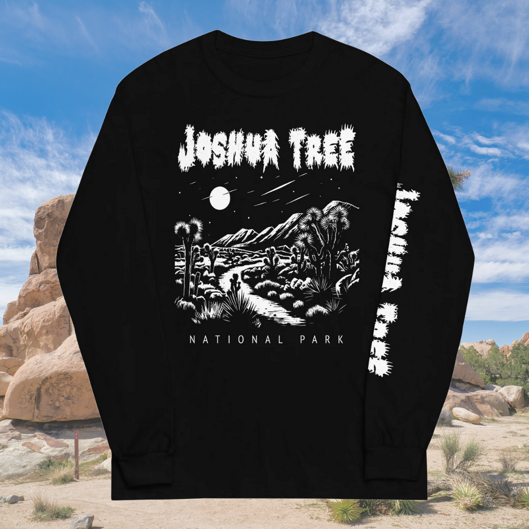 Joshua Tree National Park Death Metal Black Long Sleeve T-Shirt