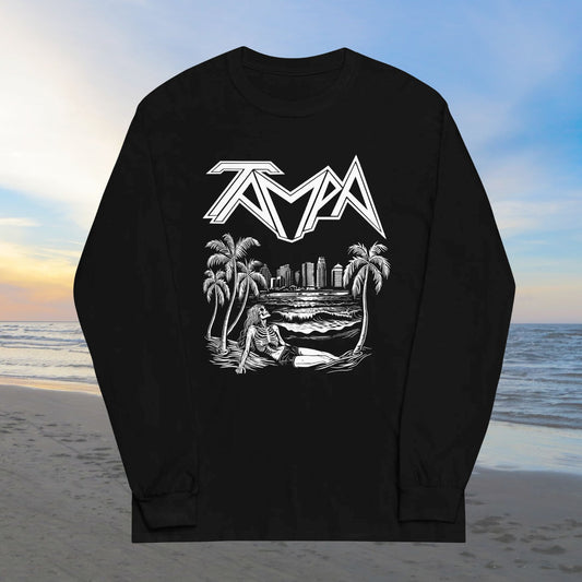 Tampa, Florida Death Metal Long Sleeve Black T-Shirt