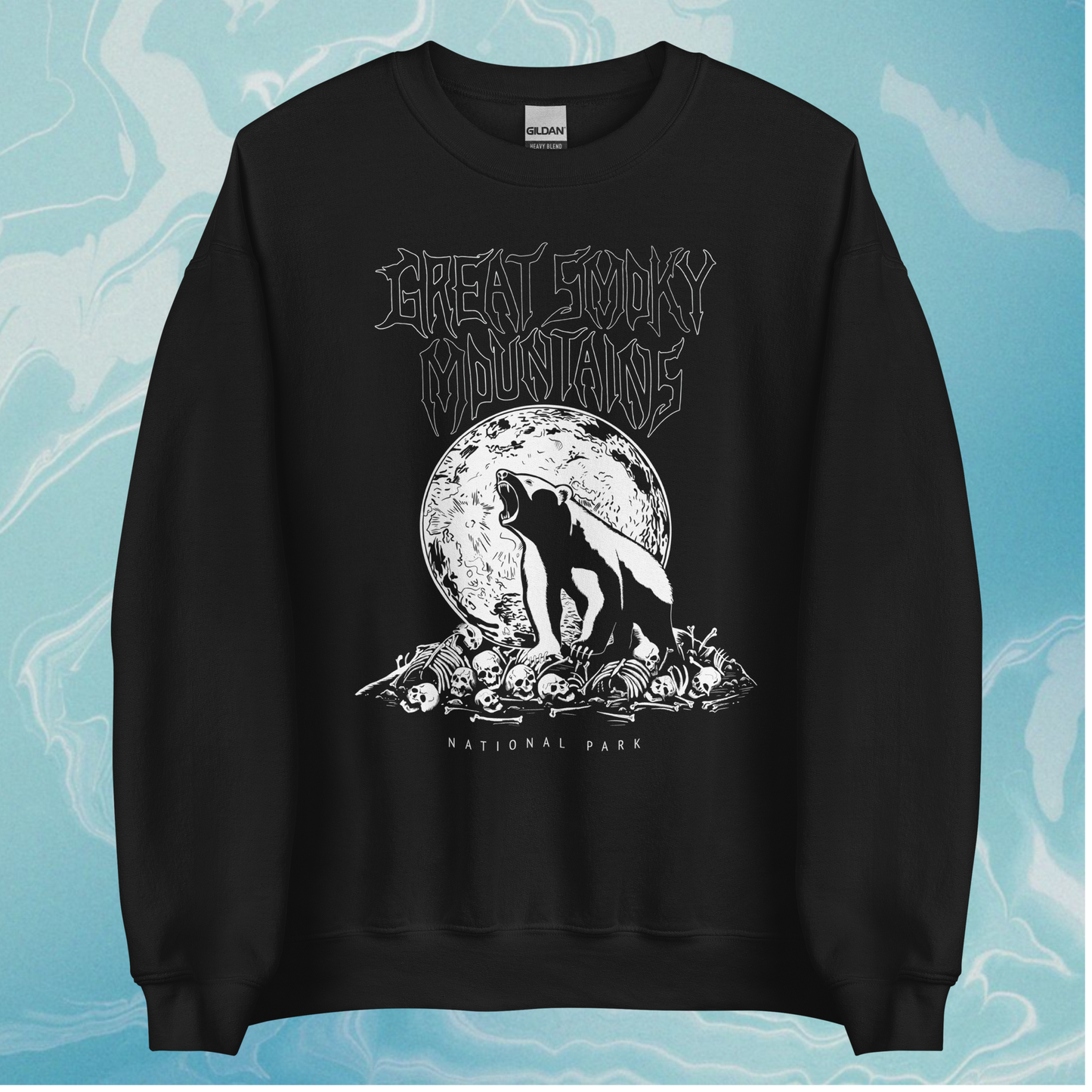Great Smoky Mountains National Park Death Metal Black Sweatshirt