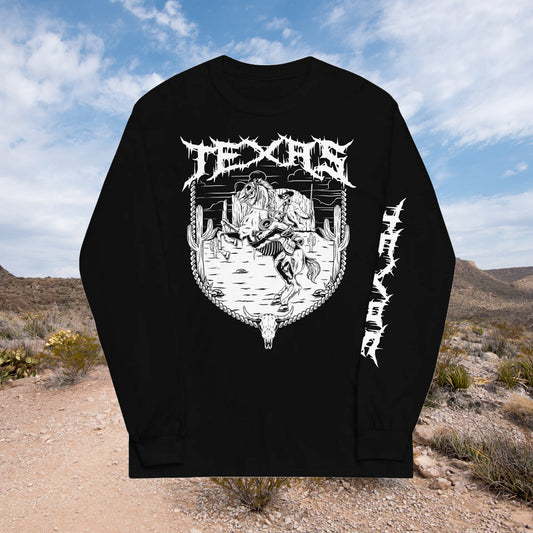 Texas Death Metal Long Sleeve Black T-Shirt