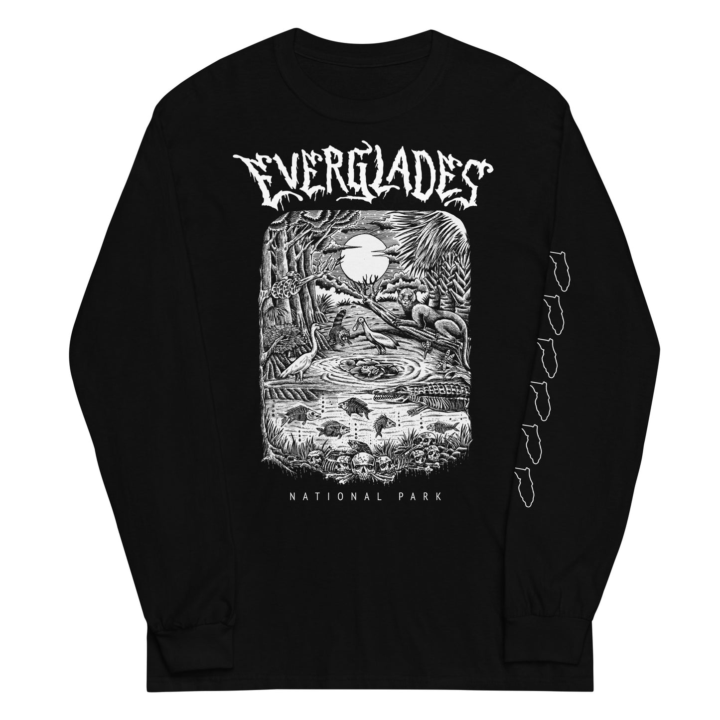 Everglades National Park Long Sleeve Death Metal T-Shirt