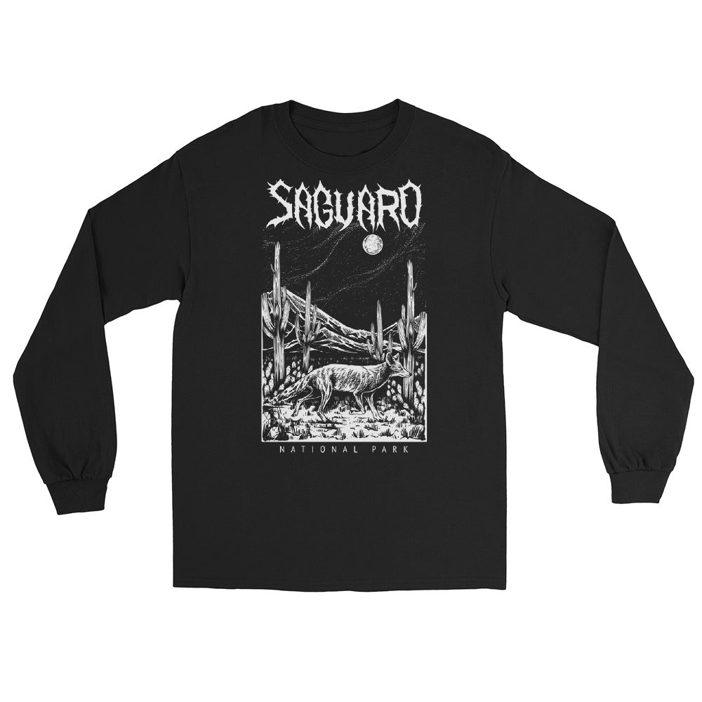 Saguaro National Park Black Long Sleeve Death Metal T-Shirt