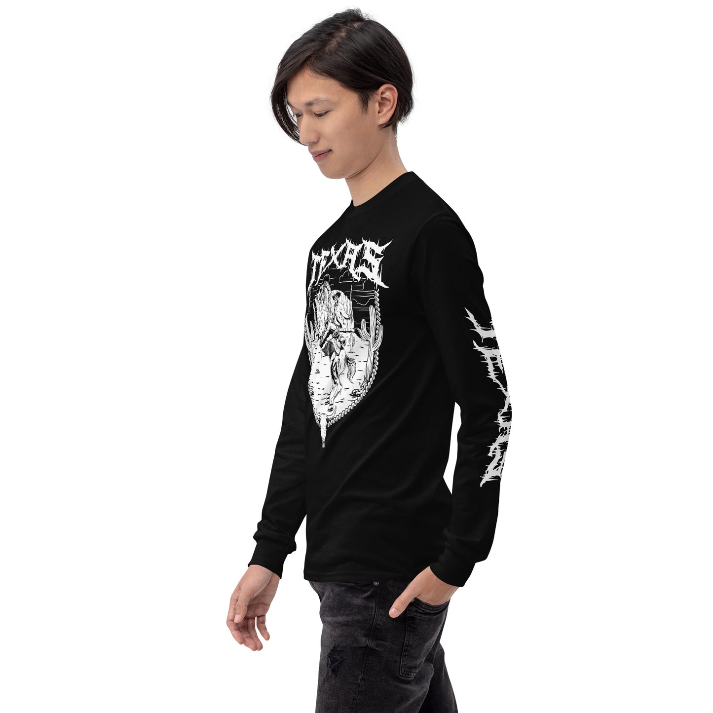 Texas Death Metal Long Sleeve Black T-Shirt