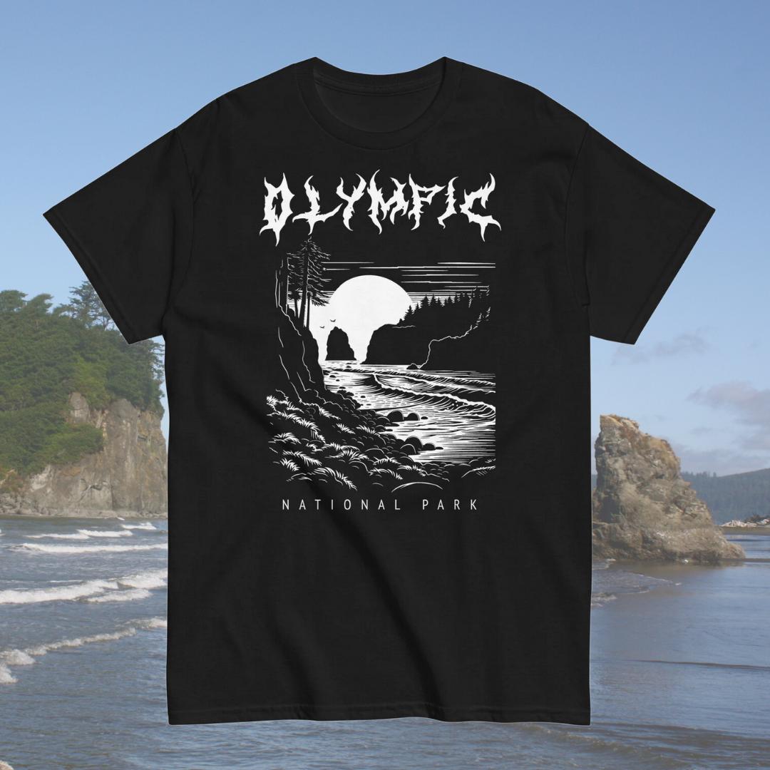 Olympic National Park Death Metal Short Sleeve Black T-Shirt