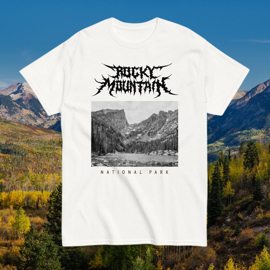 Rocky Mountain National Park Death Metal White T-Shirt