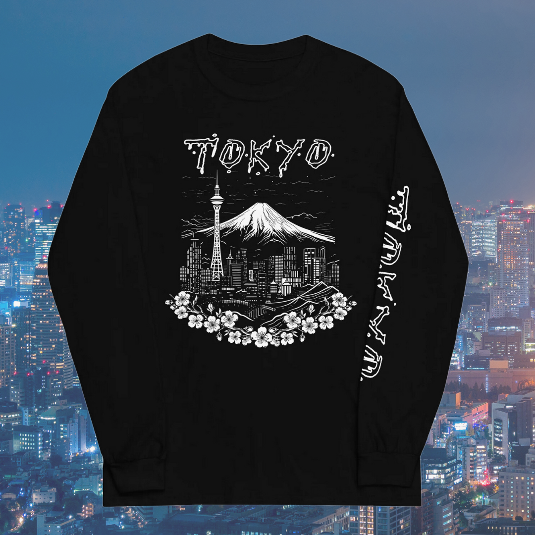 Tokyo, Japan Death Metal Black Long Sleeve T-Shirt