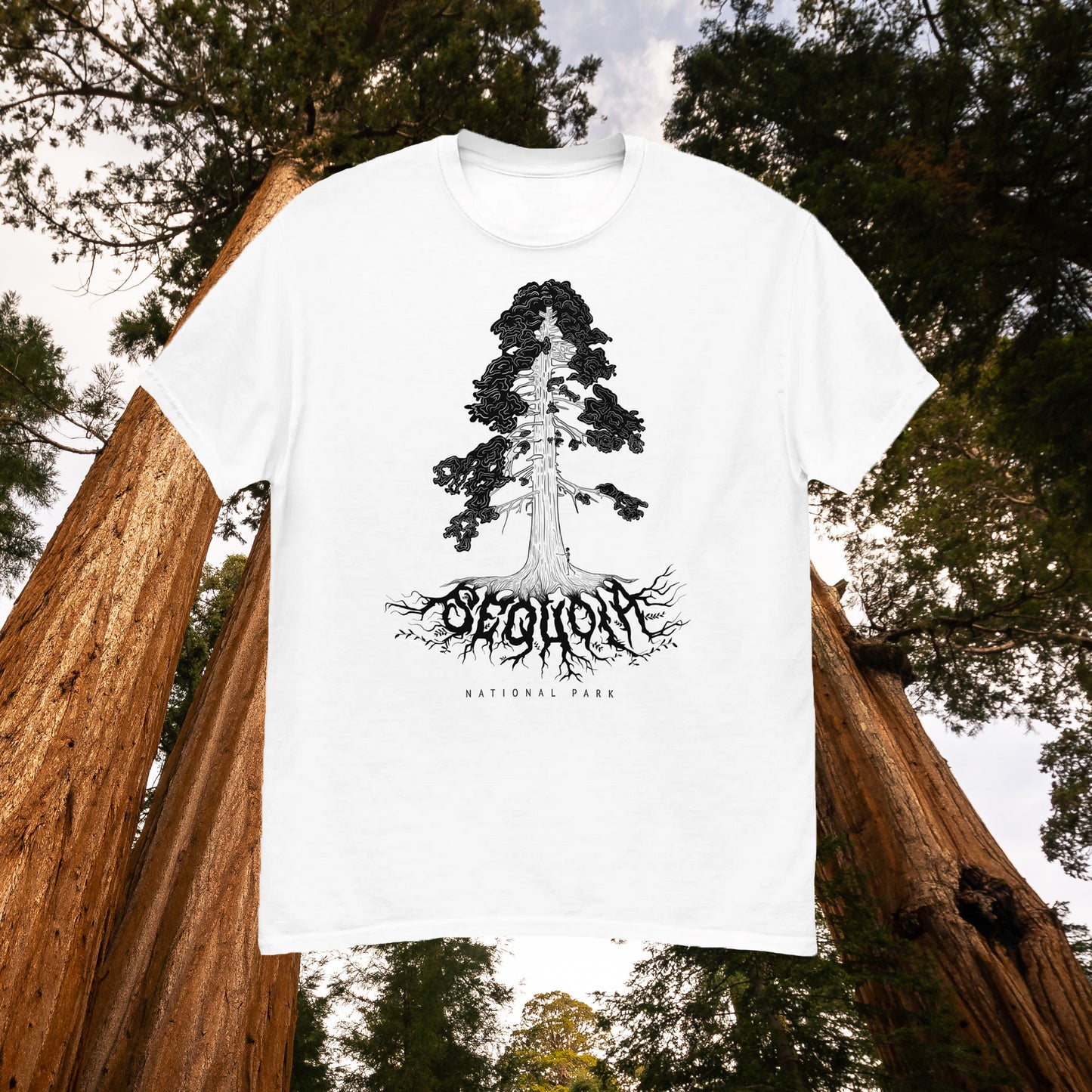 Sequoia National Park Short Sleeve White Death Metal Tee