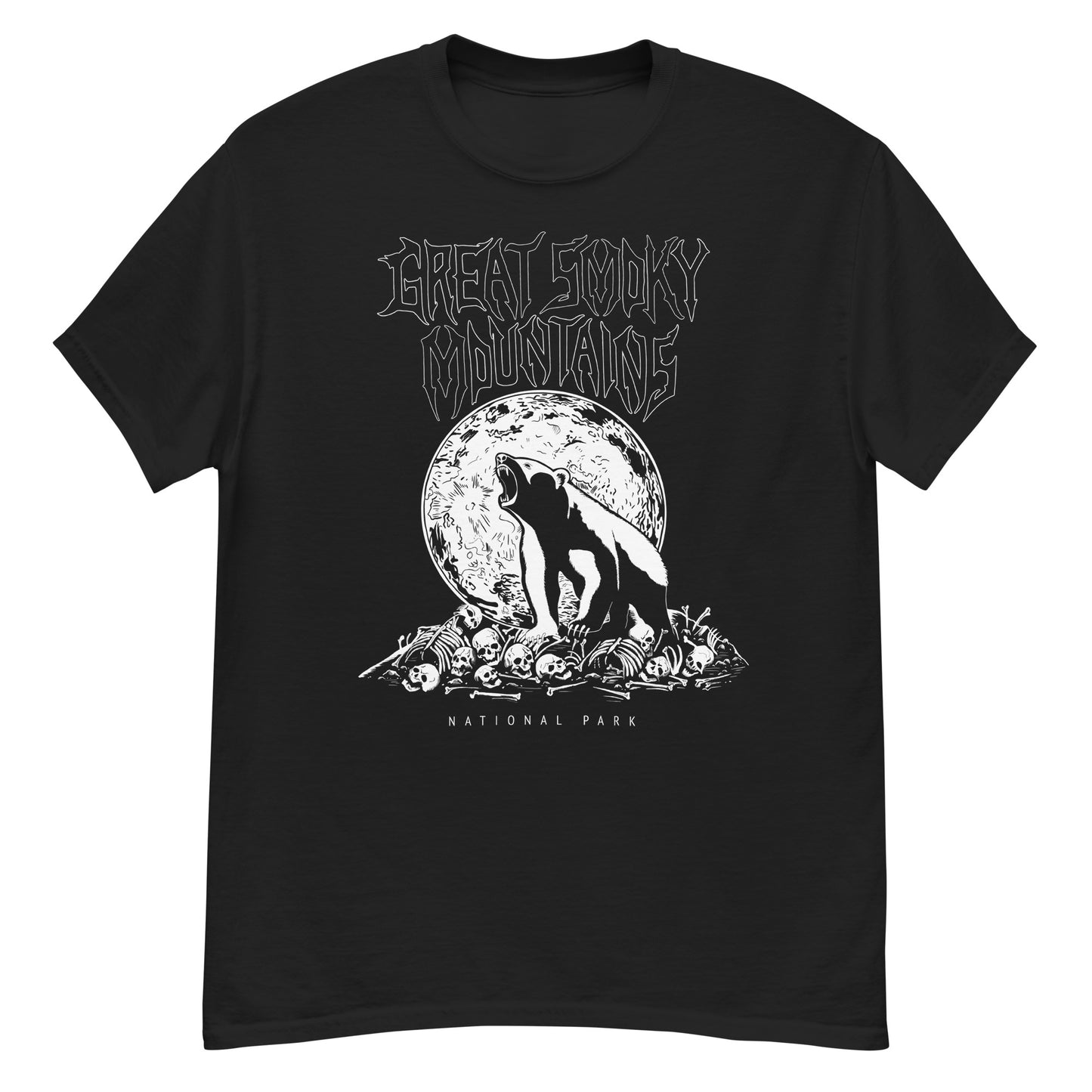 Great Smoky Mountains National Park Black Short Sleeve Death Metal T-Shirt
