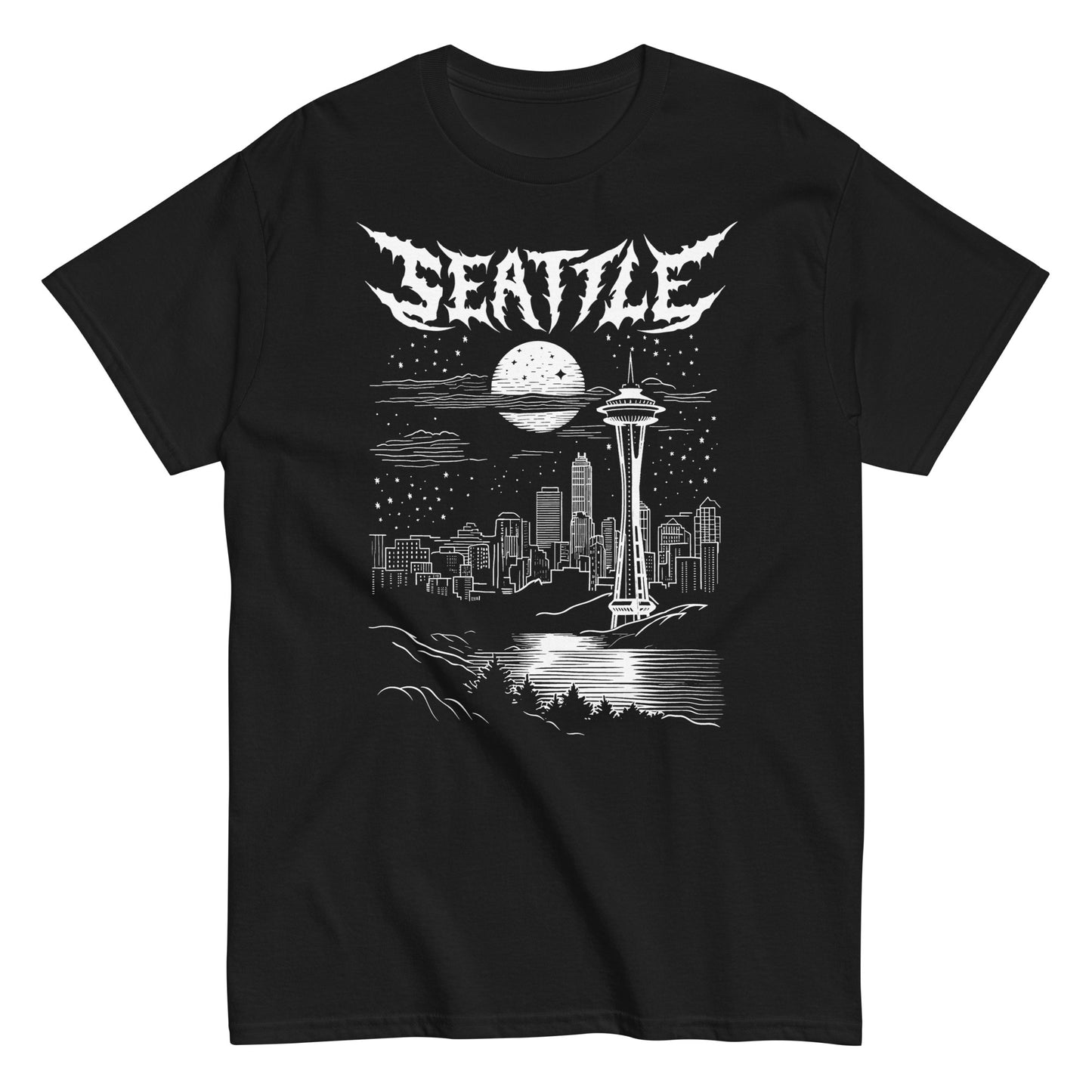 Seattle, Washington Death Metal Short Sleeve Black T-Shirt