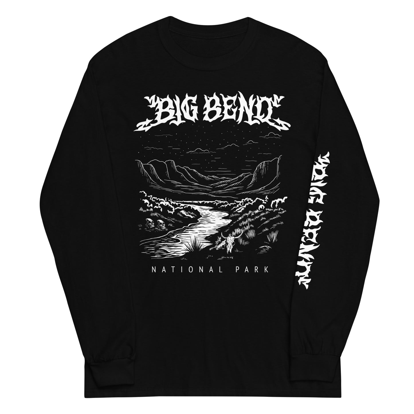 Big Bend National Park Death Metal Black Long Sleeve T-Shirt