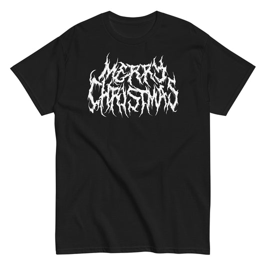 Merry Christmas Black Death Metal Style Tee
