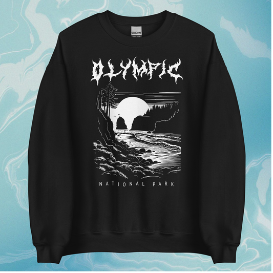 Olympic National Park Death Metal Black Sweatshirt