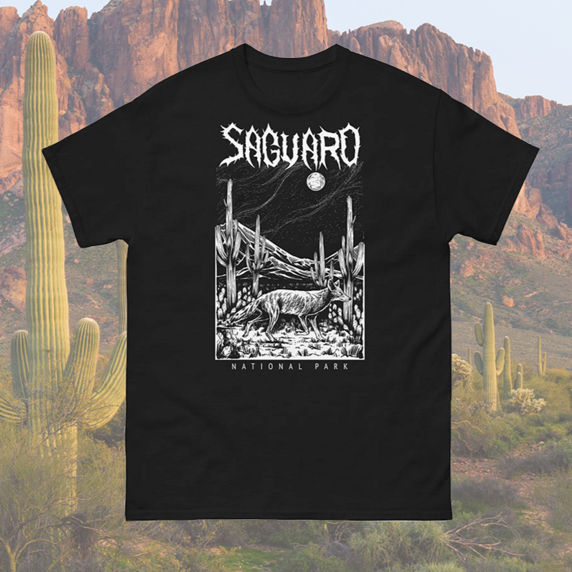 Saguaro National Park Black Death Metal T-Shirt