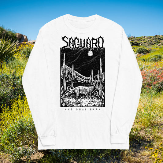 Saguaro National Park White Long Sleeve Death Metal T-Shirt