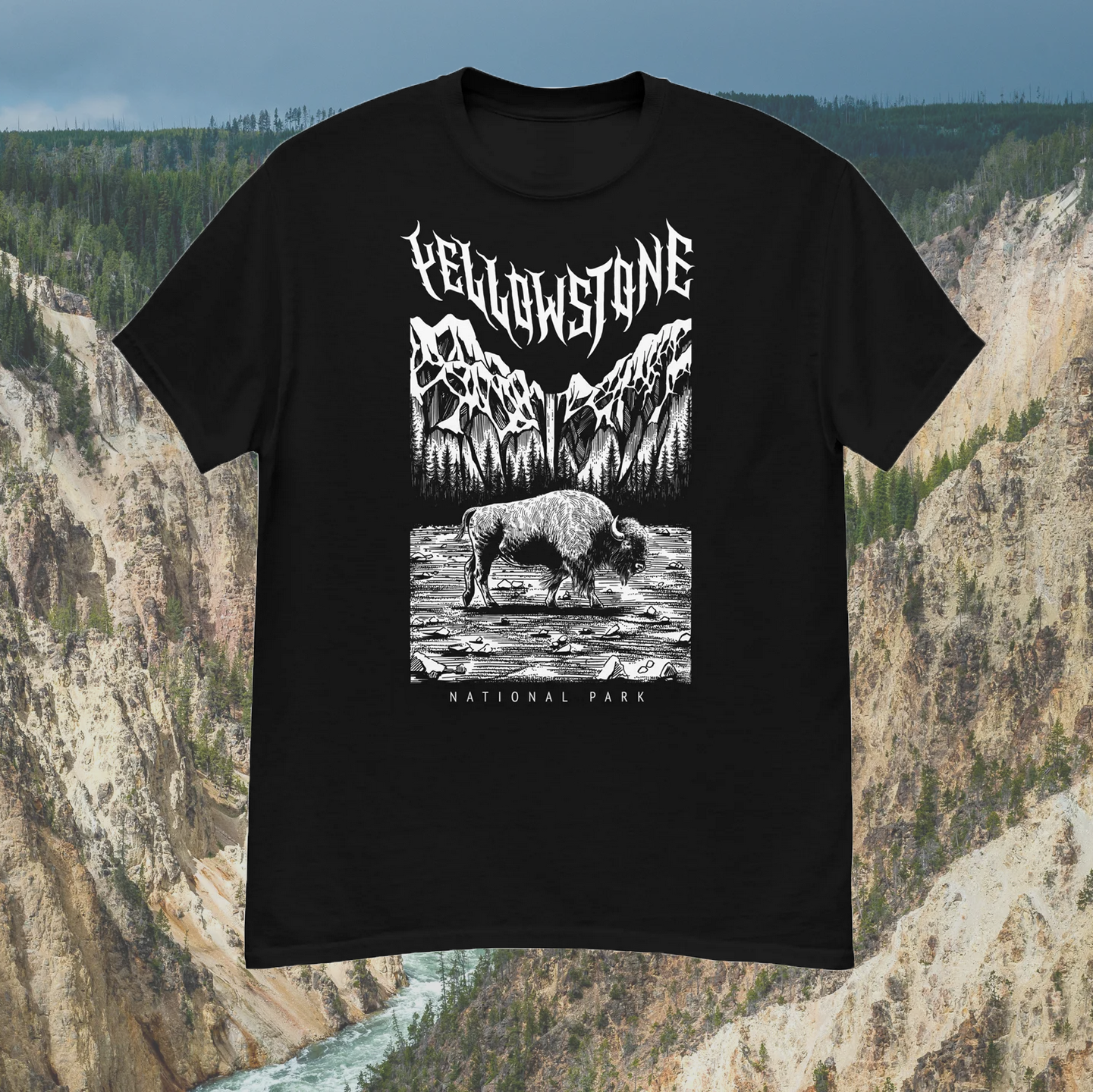 Yellowstone National Park Black Short Sleeve T-Shirt