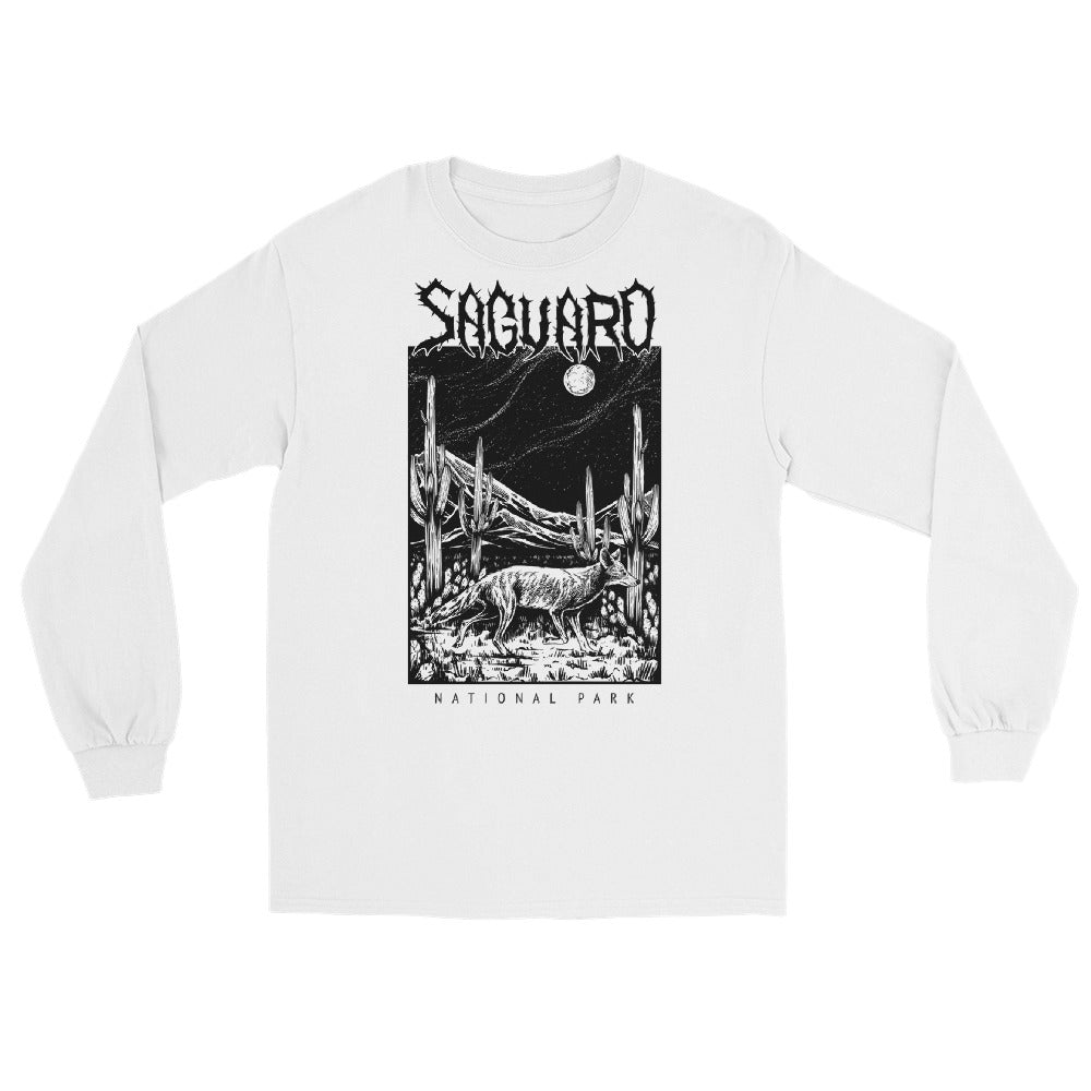 Saguaro National Park White Long Sleeve Death Metal T-Shirt